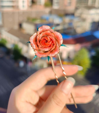 Rose Bespoke Hairpin-Silk Hairpin(Ronghua)