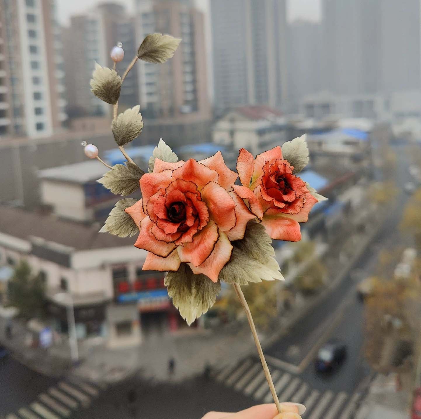 Rose Bespoke Hairpin-Silk Hairpin(Ronghua)