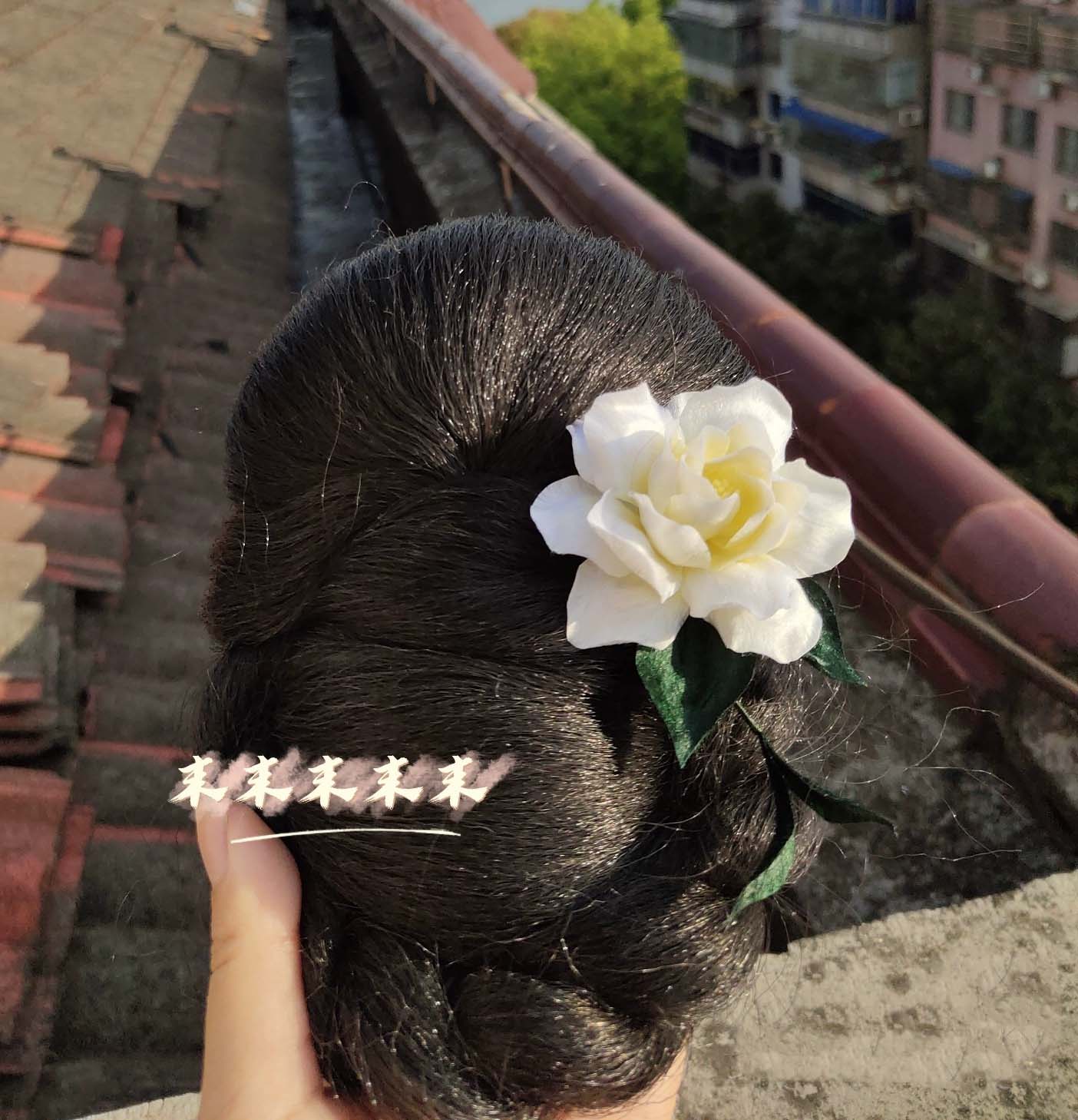 Gardenia Bespoke Hairpin-Silk Hairpin(Ronghua)