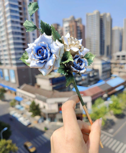 Rose Bespoke Hairpin-Silk Hairpin(Ronghua)