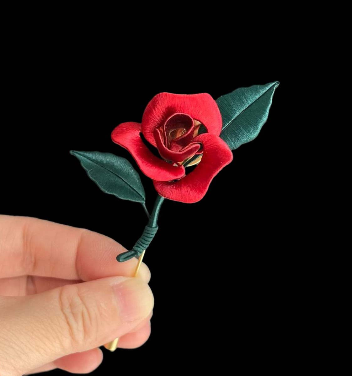 Rose Handmade Corsage-Silk Corsage(Chanhua).Made of natural silk