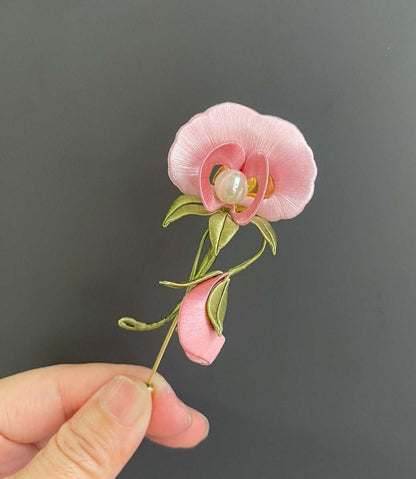 Pea Blossom Handmade Brooch-Silk Brooch(Chanhua)