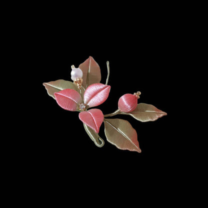 Floret Handmade Brooch-Silk Brooch(Chanhua).Pink flower