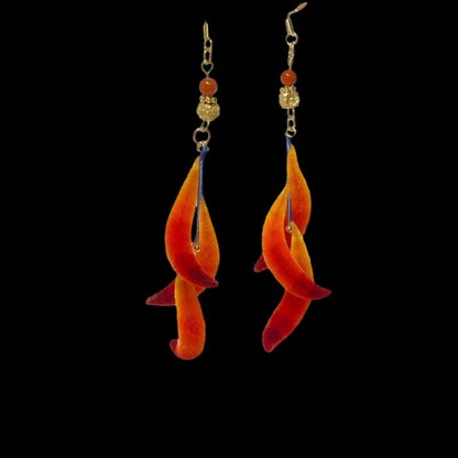 Fox's Tail Bespoke Earrings - Silk Earrings(Ronghua)