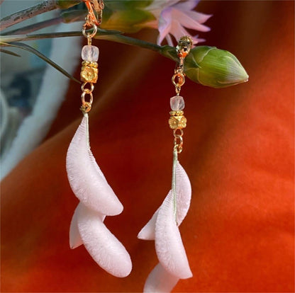 Fox's Tail Bespoke Earrings - Silk Earrings(Ronghua)