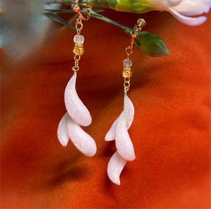 Fox's Tail Bespoke Earrings - Silk Earrings(Ronghua)