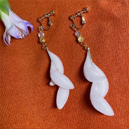 Fox's Tail Bespoke Earrings - Silk Earrings(Ronghua)