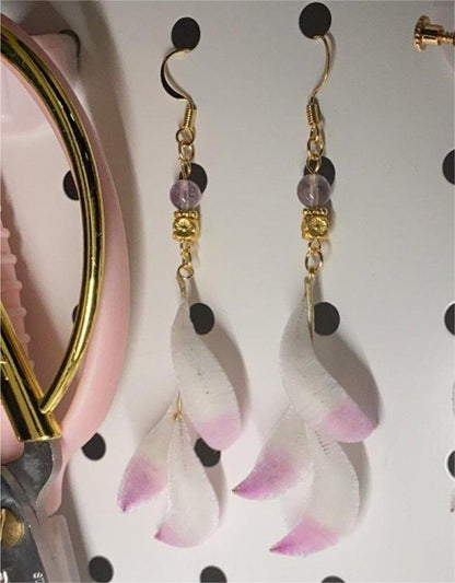 Fox's Tail Bespoke Earrings - Silk Earrings(Ronghua)