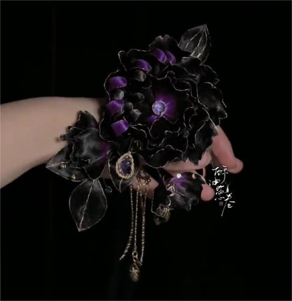 Purple Black Bespoke Flower - Silk Flower(Ronghua)