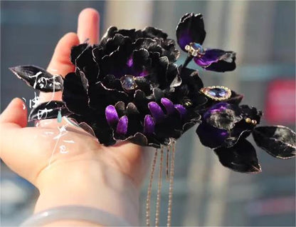 Purple Black Bespoke Flower - Silk Flower(Ronghua)