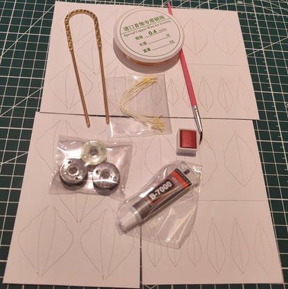 Black Datura Flower Chanhua Materials Flowers DIY Kit - Include Detailed Video Tutorial