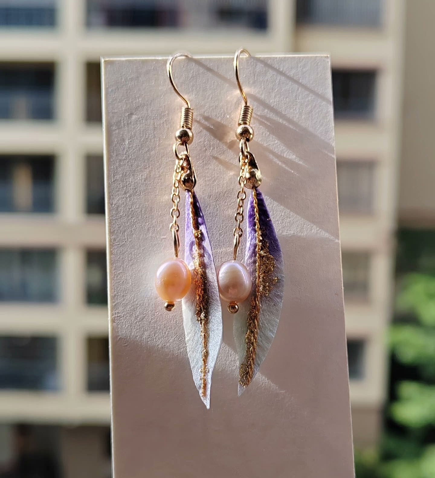 Slender Leaves Handmade Earrings - Silk Earrings(Ronghua)