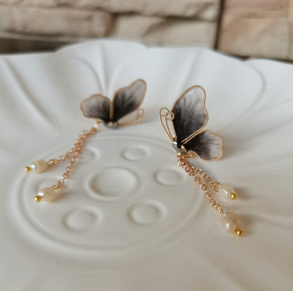 Butterfly Bespoke Earrings - Silk Earrings(Ronghua)