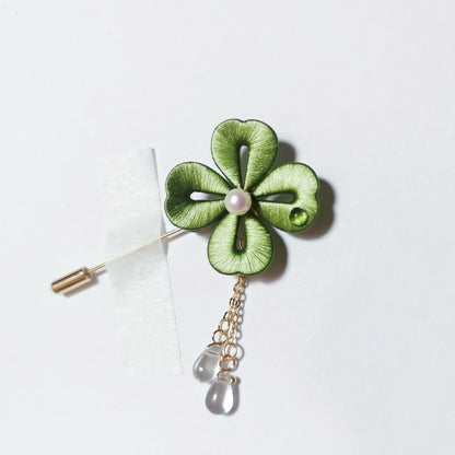 Clover Handmade Brooch - Silk Brooch(Chanhua)