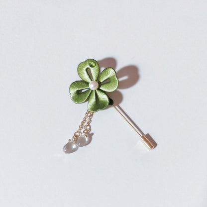 Clover Handmade Brooch - Silk Brooch(Chanhua)