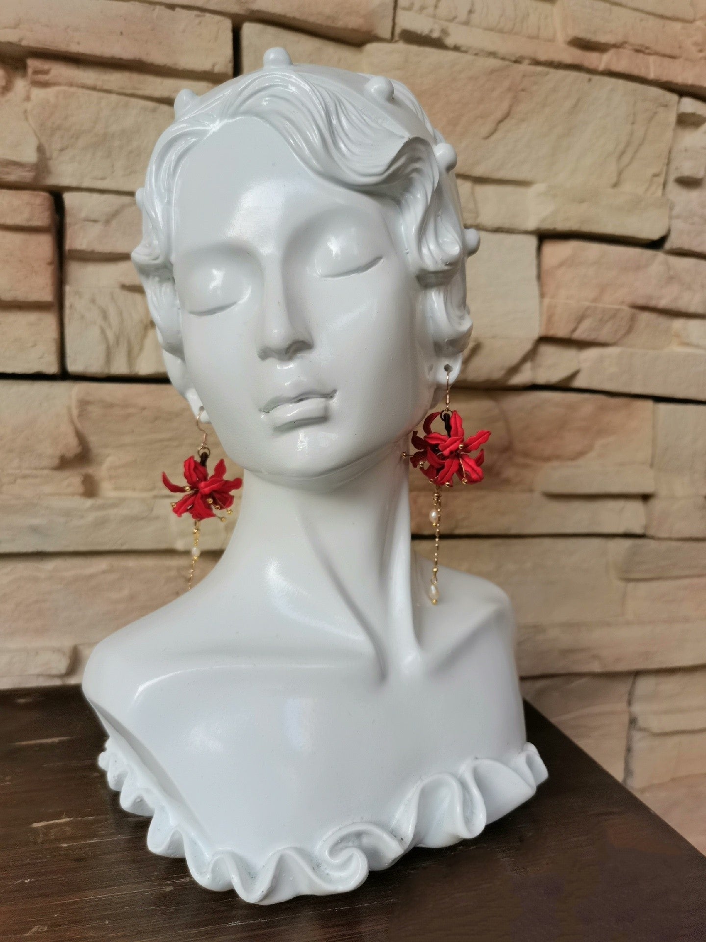 Spider Lily Bespoke Earrings - Silk Earrings(Chanhua)