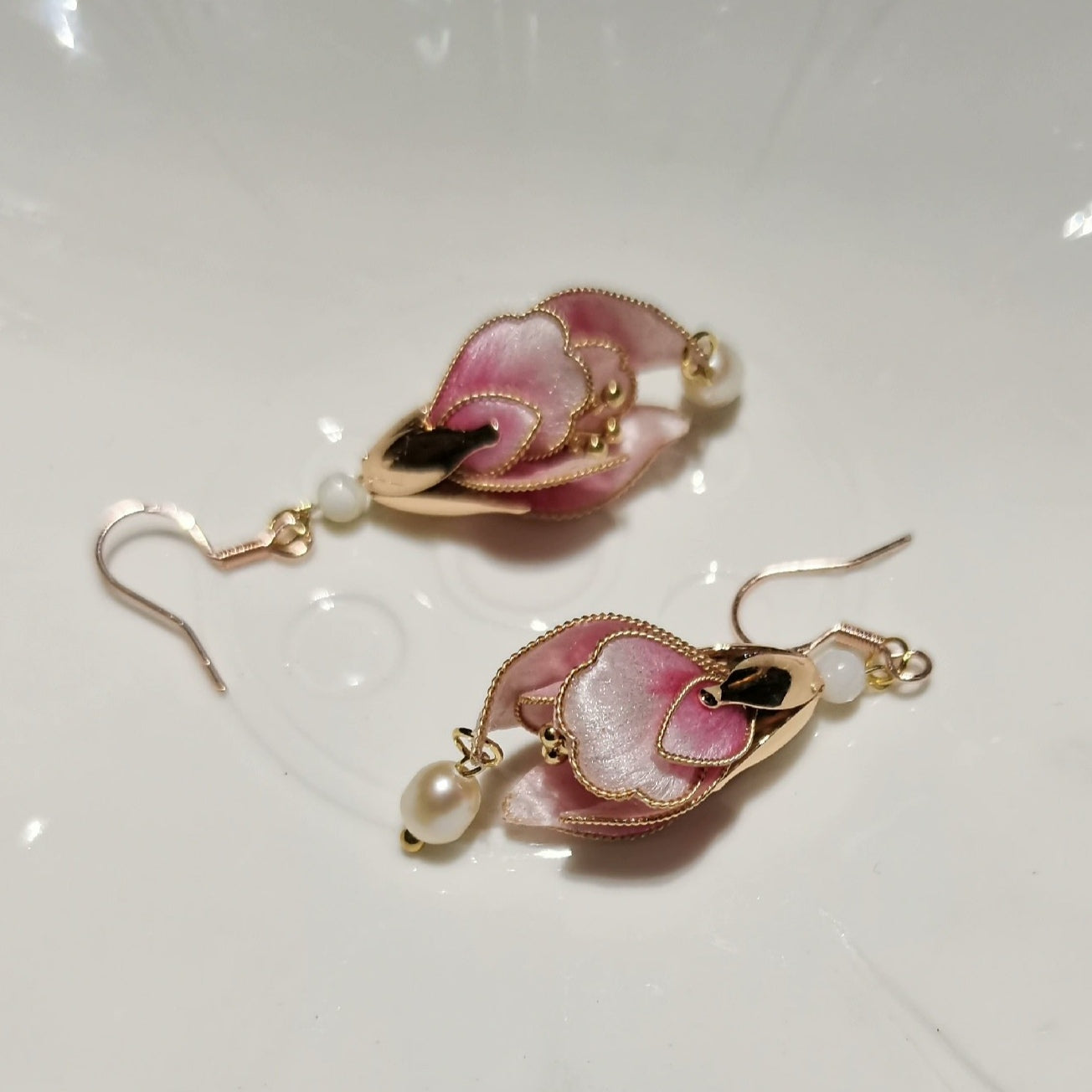 Bud Bespoke Earrings - Silk Earrings(Ronghua)