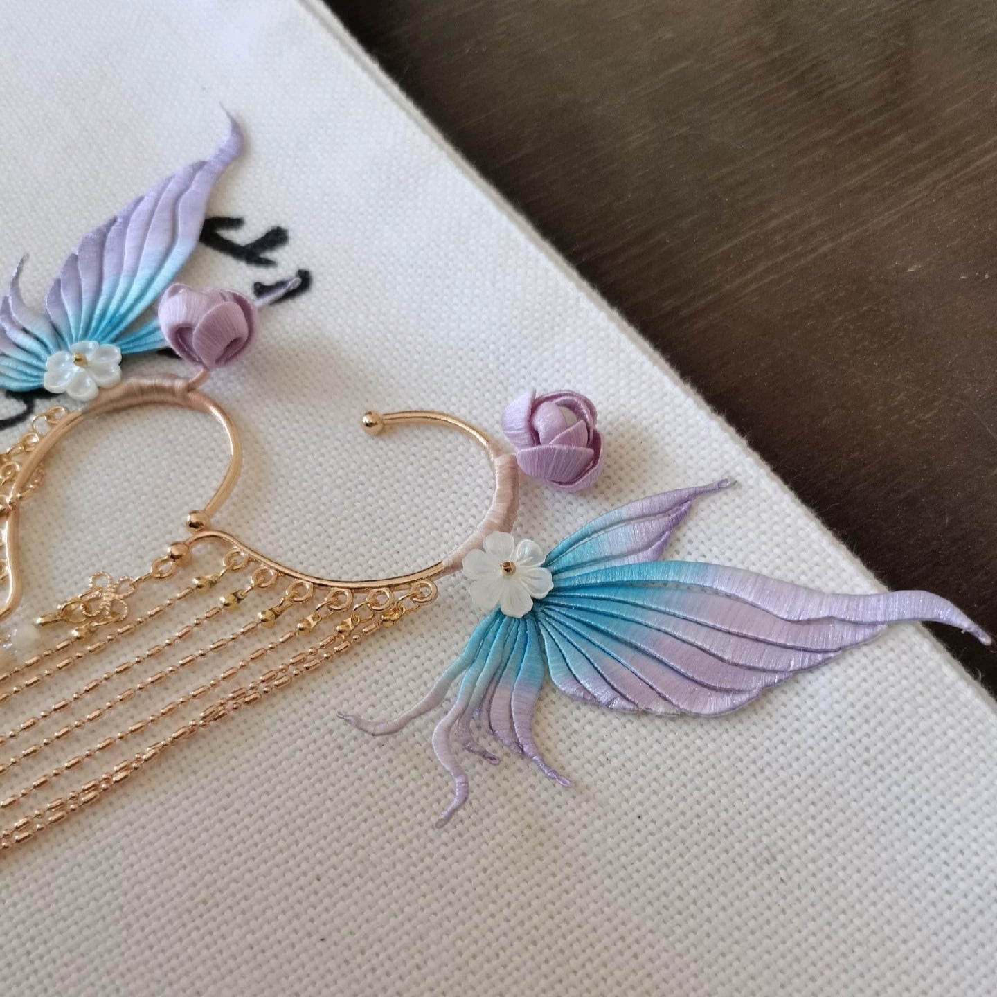 Butterfly Bespoke Ear Clips - Silk Earrings(Chanhua)