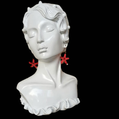 Red Spider Lily Bespoke Earrings - Red Silk Earrings(Chanhua)