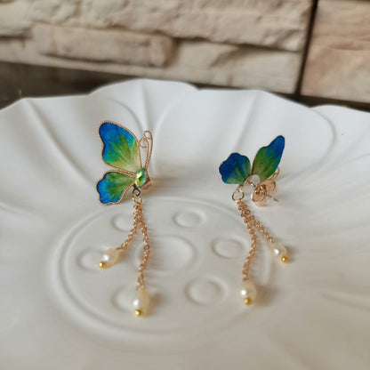 Butterfly Bespoke Earrings - Silk Earrings(Ronghua)