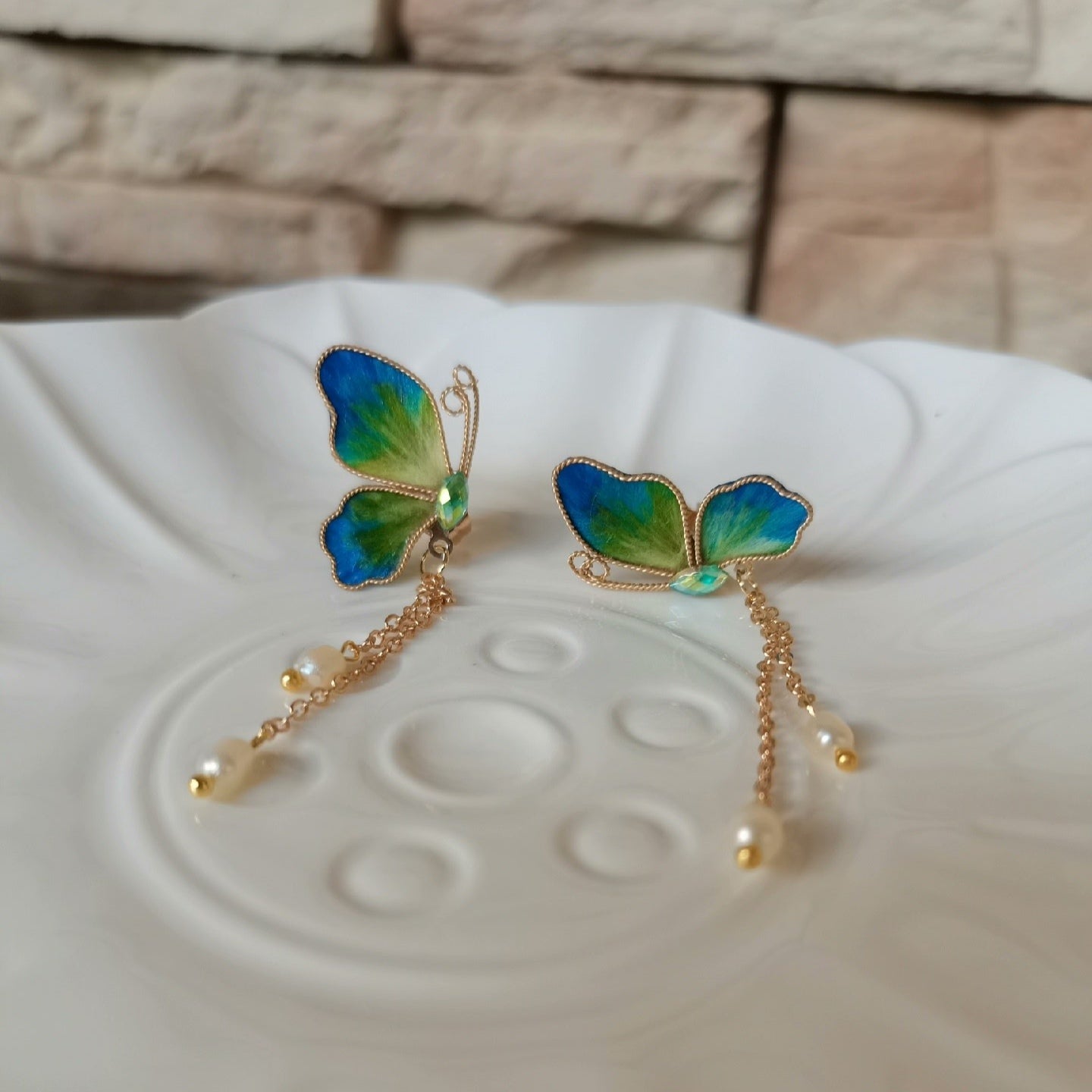 Butterfly Bespoke Earrings - Silk Earrings(Ronghua)