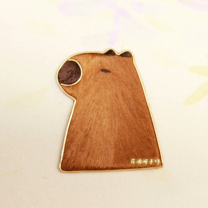 Capybara Bespoke Brooch - Silk Brooch(Ronghua)