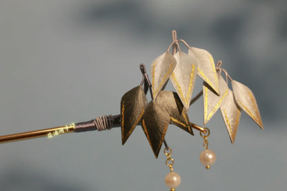 Bamboo Leaves Bespoke Hairpin - Silk Hairpin(Ronghua)