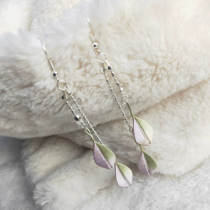 Osmanthus Leaves Handmade Earrings - Silk Earrings(Chanhua)