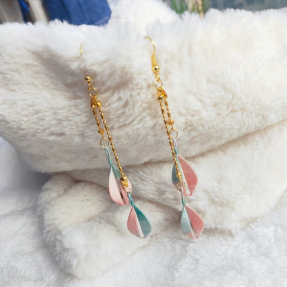 Osmanthus Leaves Handmade Earrings - Silk Earrings(Chanhua)