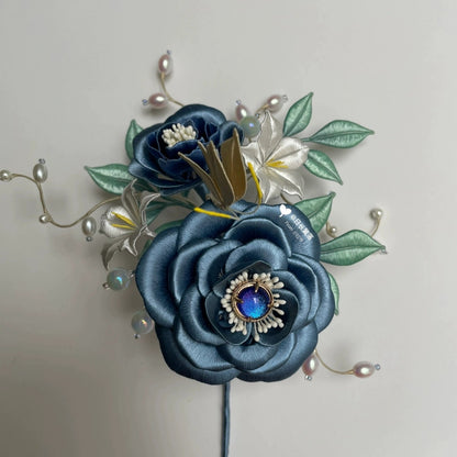 Peony Bespoke Hairpin - Silk Hairpin(Chanhua)