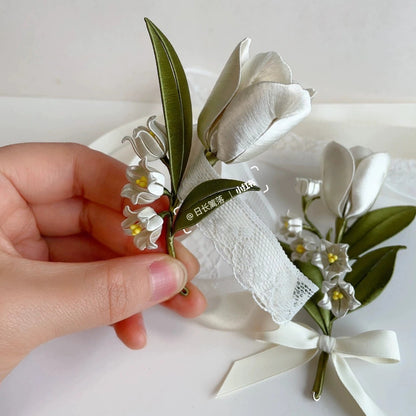 Tulip Bespoke Corsage - Silk Corsage(Chanhua)