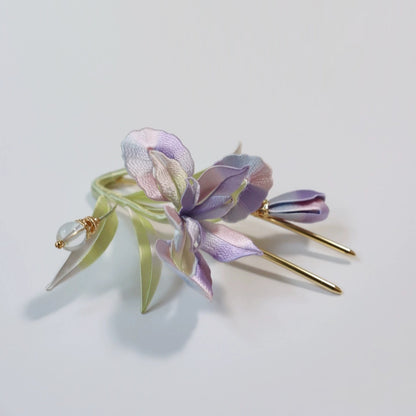 Iris Bespoke Hairpin - Silk Hairpin(Chanhua)