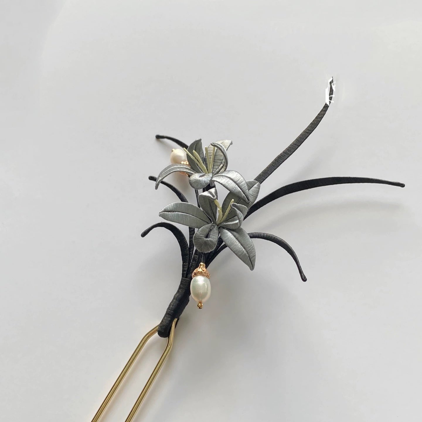 Black Orchid Bespoke Hairpin - Silk Hairpin(Chanhua)