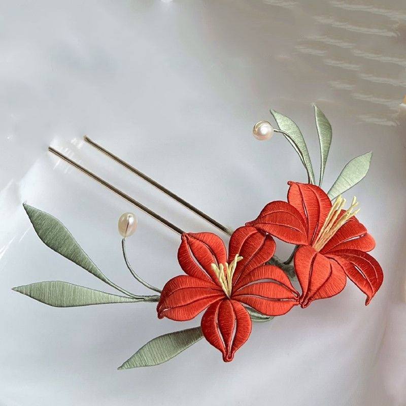 Lingxiao Flower Hairpin Chanhua Materials DIY Kit - Include Detailed Video Tutorial