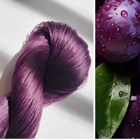 20g 5A Raw Silk Mulberry Silk Thread(%葡萄紫 Purple)