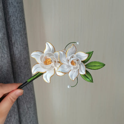 Gardenia Bespoke Hairpin - Silk Hairpin(Chanhua)