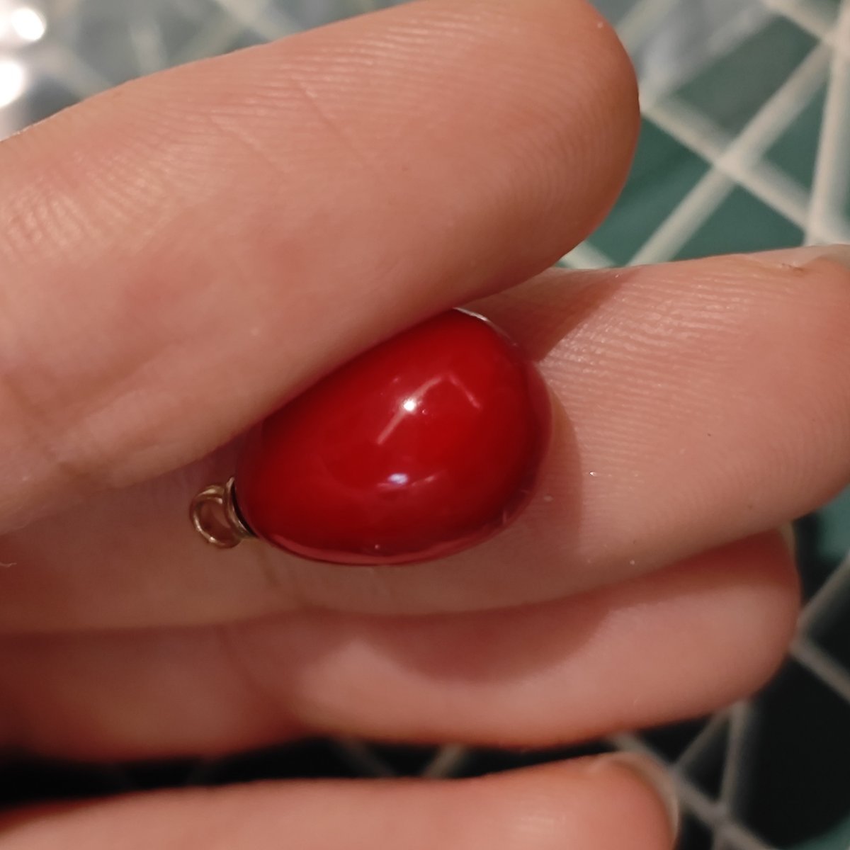 5 Pieces HB002 DIY Craft Supply: Angola Red Tear Drop Pendants (9x13mm) for Hanfu, Chanhua & Earring Making