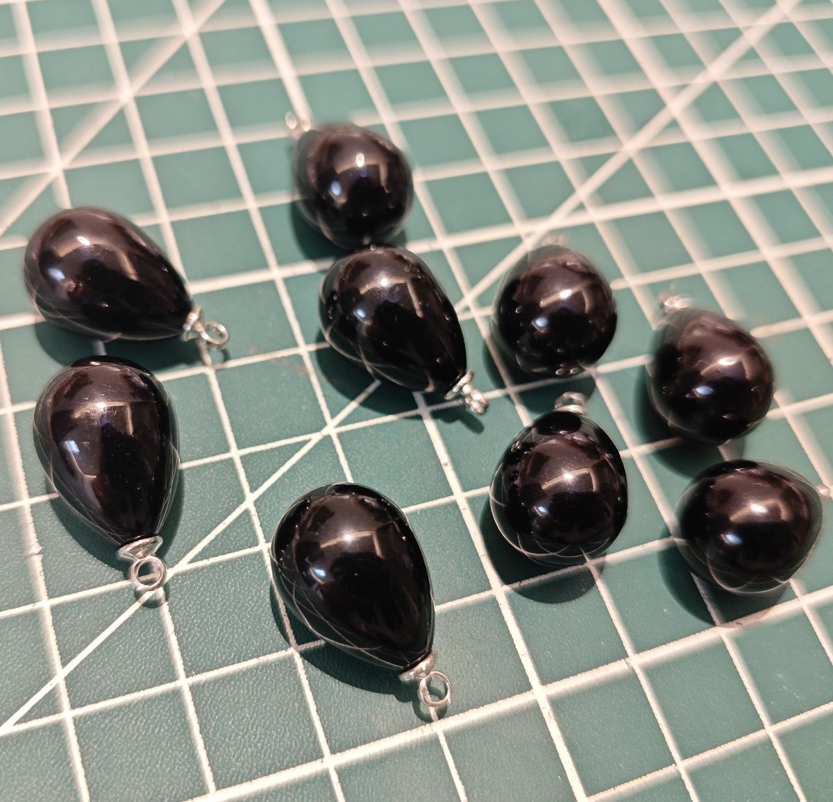 5 Pieces HB001 DIY Craft Supply: Classic Black Tear Drop Pendants (18x13mm) - Jewelry Supplies for Chanhua & Statement Earrings