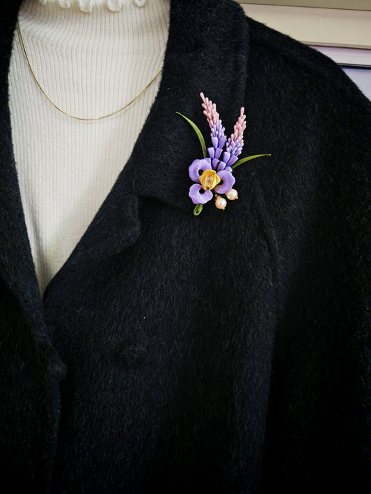 Chanhua Handmade Flower Brooch - Iris or Orchid