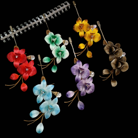 Handmade Ronghua Phalaenopsis Brooch - Crystal Drop - Wedding & Daily