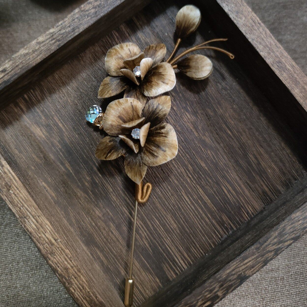 Handmade Ronghua Phalaenopsis Brooch - Crystal Drop - Wedding & Daily