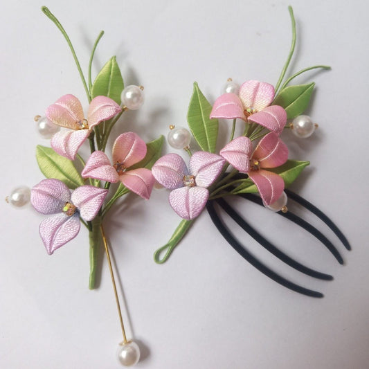 3D embroidery floral accessory depicting a blooming Bougainvillea made with intricate artisanal thread-wrapping.