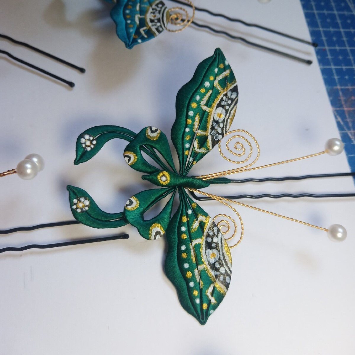 Handmade Thread-Wrapped Palace Style Hairpin - Artisanal Chanhua Butterfly & Floral Hair Accessory