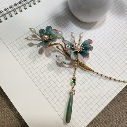 Handmade Ronghua Silk Velvet Double Butterfly Hairpin