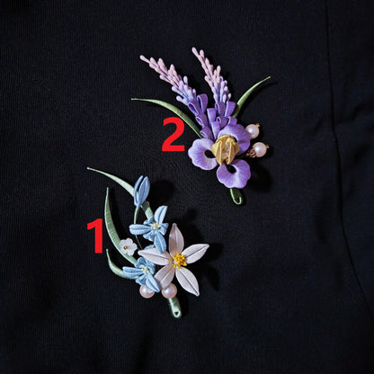 Chanhua Handmade Flower Brooch - Iris or Orchid