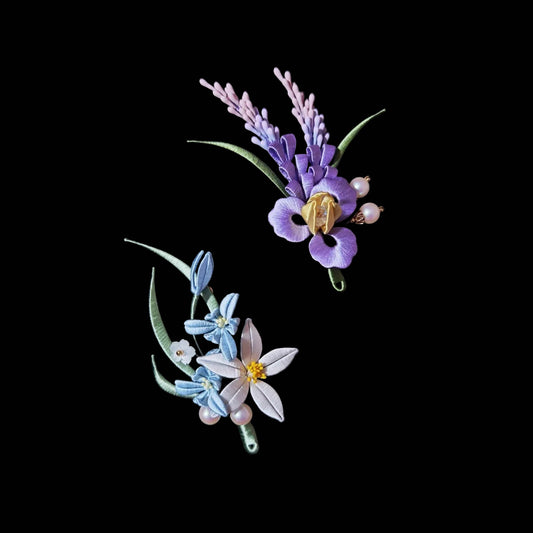 Chanhua Handmade Flower Brooch - Iris or Orchid