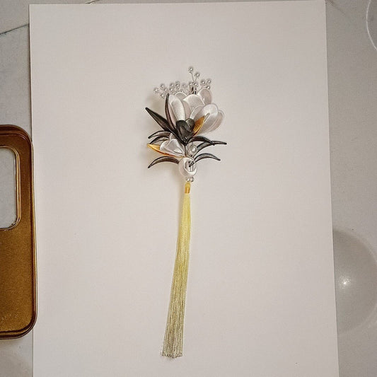 Handmade Chanhua Thread-Wrapped Floral Brooch - Elegant Wedding & Banquet Accessory