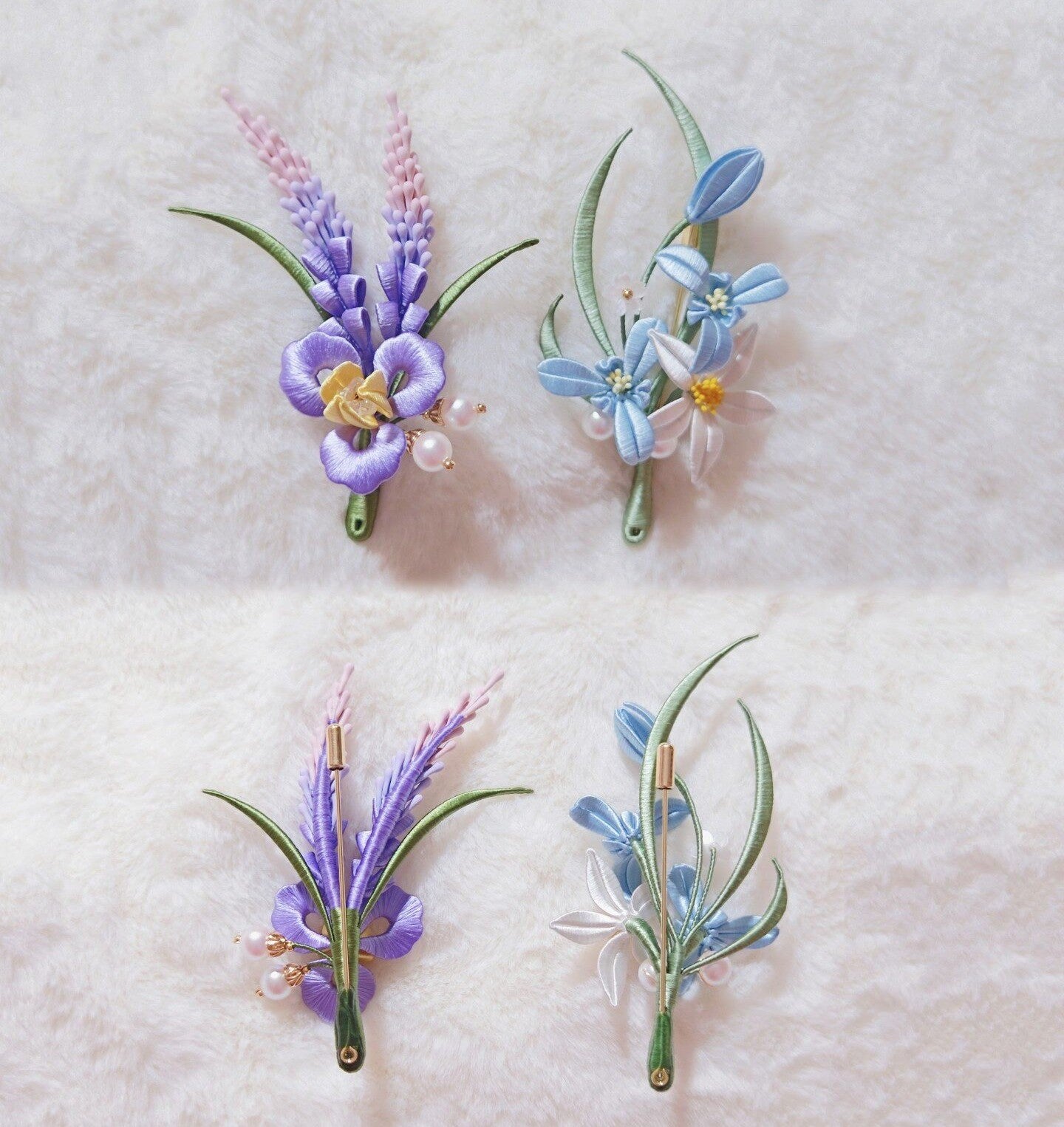 Chanhua Handmade Flower Brooch - Iris or Orchid
