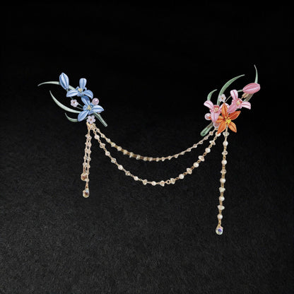Handmade Chanhua Dual Flower Brooch Set - Daily, Wedding & Banquet