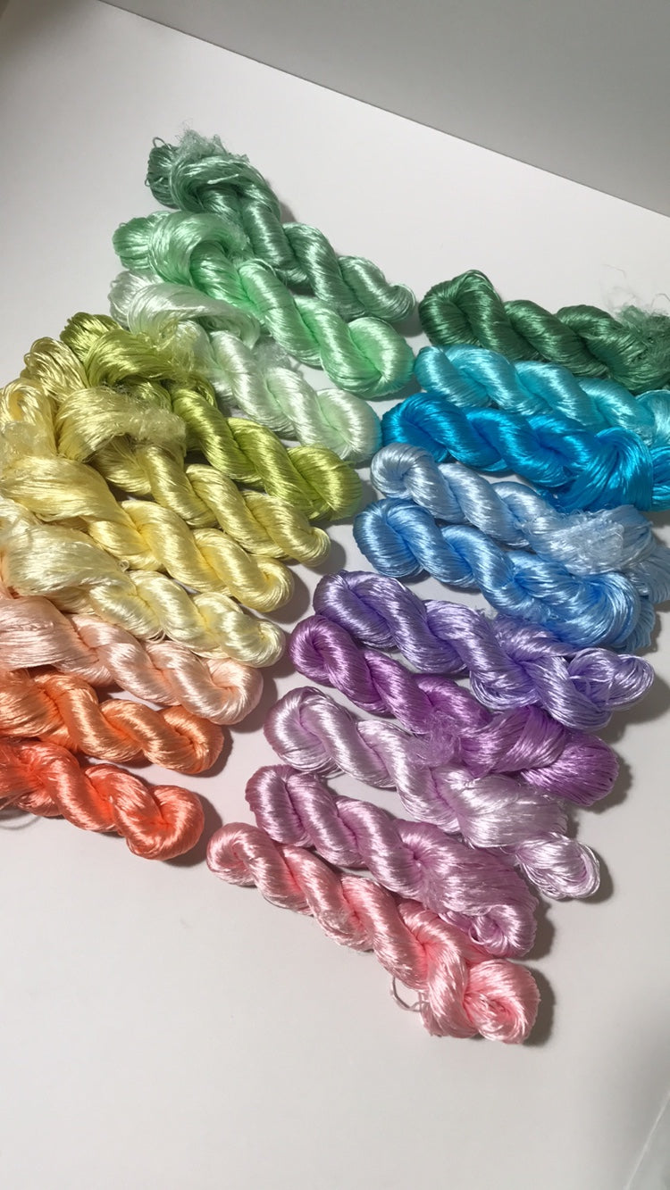 100m Suzhou Embroidery Untwisted Mulberry Silk Thread(#七夕限定  100m*20)